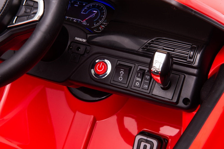 Licencirani auto na akumulator BMW M5 + platofrma za roditelje - crveni/lakirani
