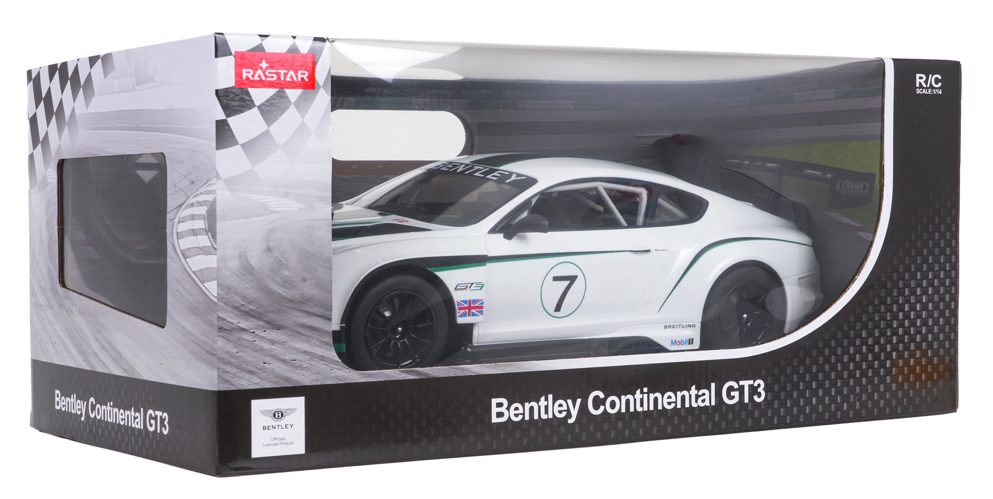 R/C Car 1:14 Bentley Continental GT3 White RASTAR