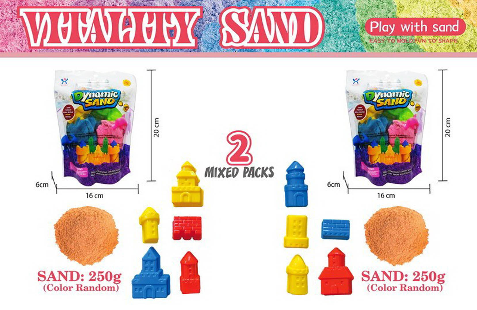 Coloured Kinetic Sand Red Castle + Accessories
