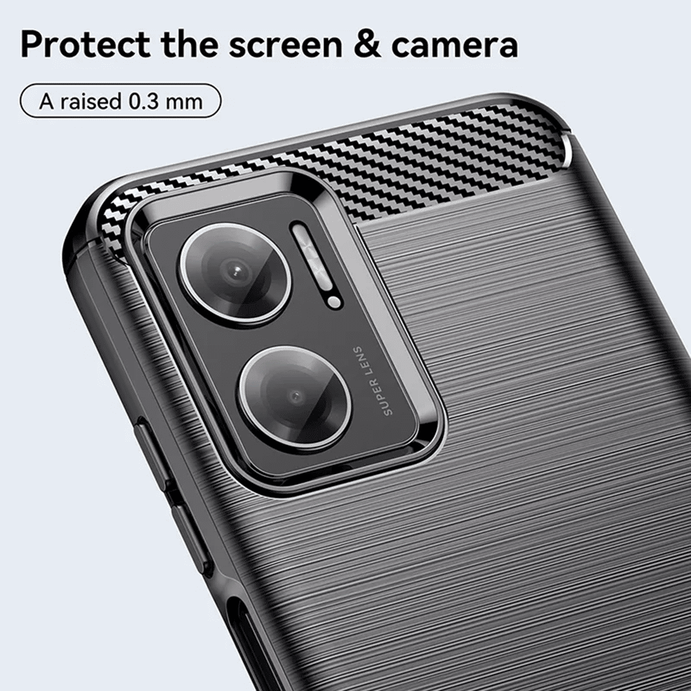 Techsuit - Carbon Silicone maska za Xiaomi Redmi 10 5G - crna