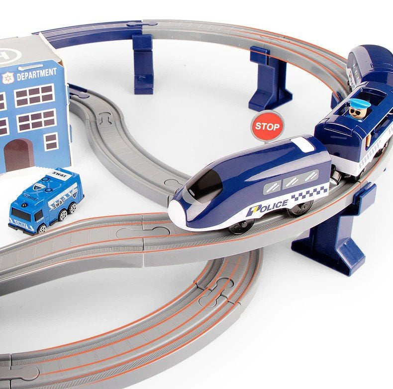 Police Town Train Set Blue 203 km/h