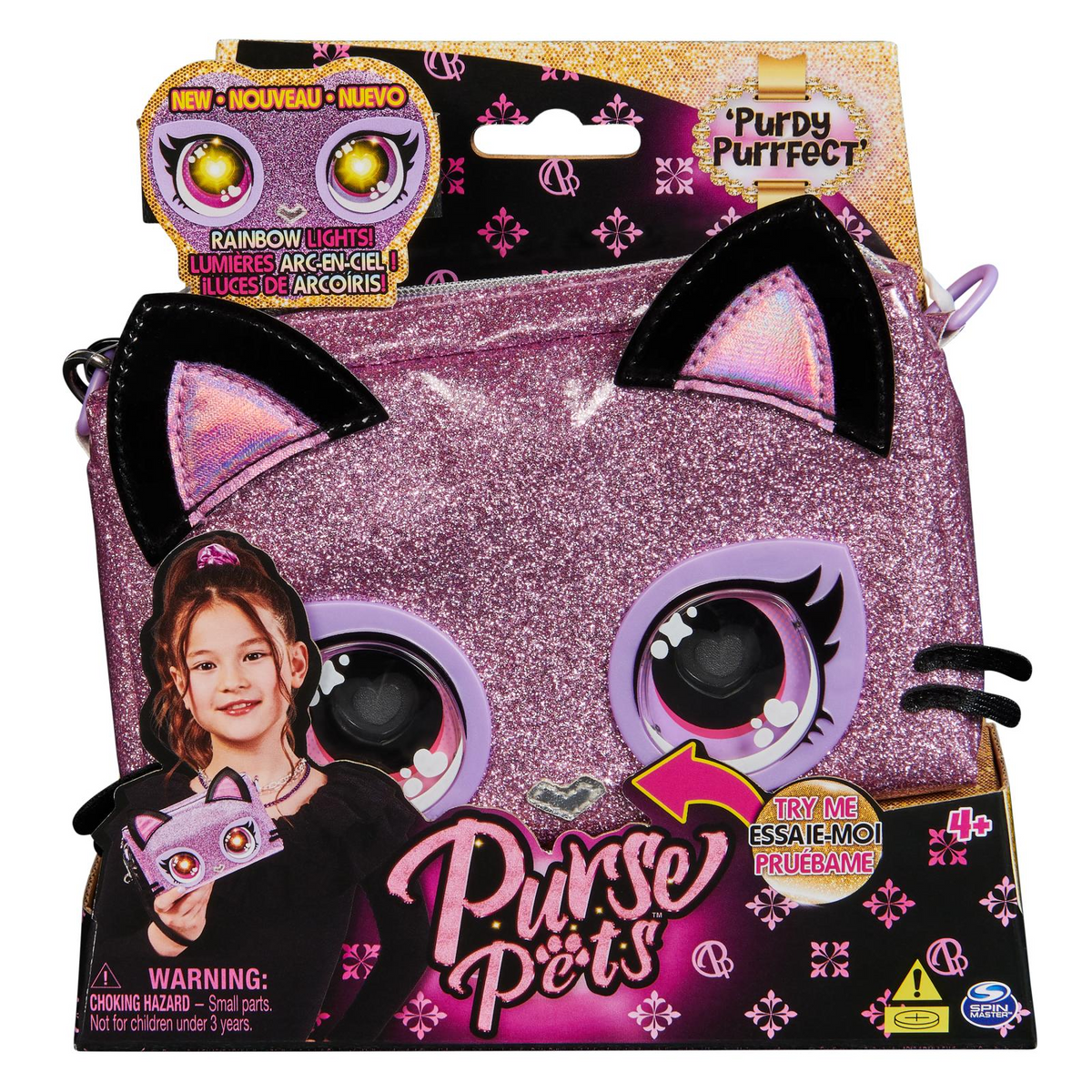Purse Pets BAG INA PursePets Wristlet Kitty GML Crno, Ružičasto Djevojčice Clutch torbica