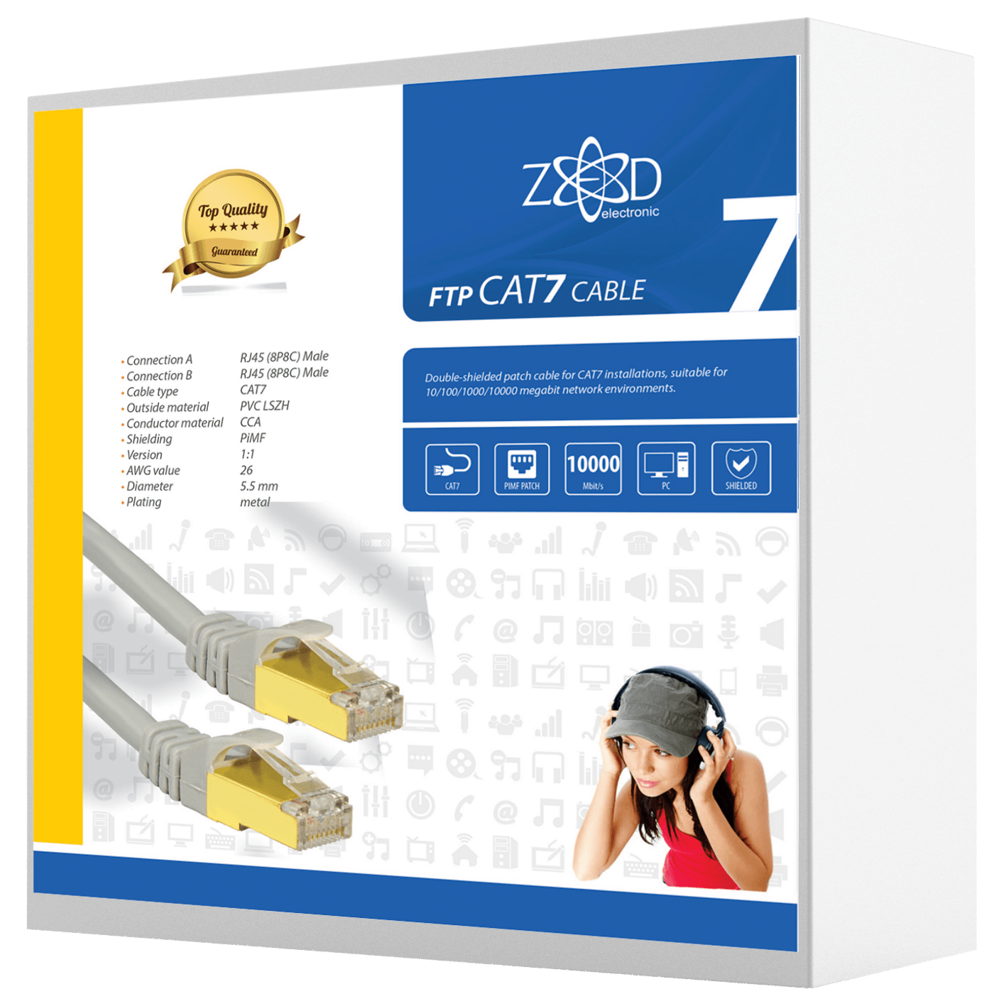 ZED electronic Mrežni FTP kabel, CAT7, dužina 15.0 metara - FTP7/15
