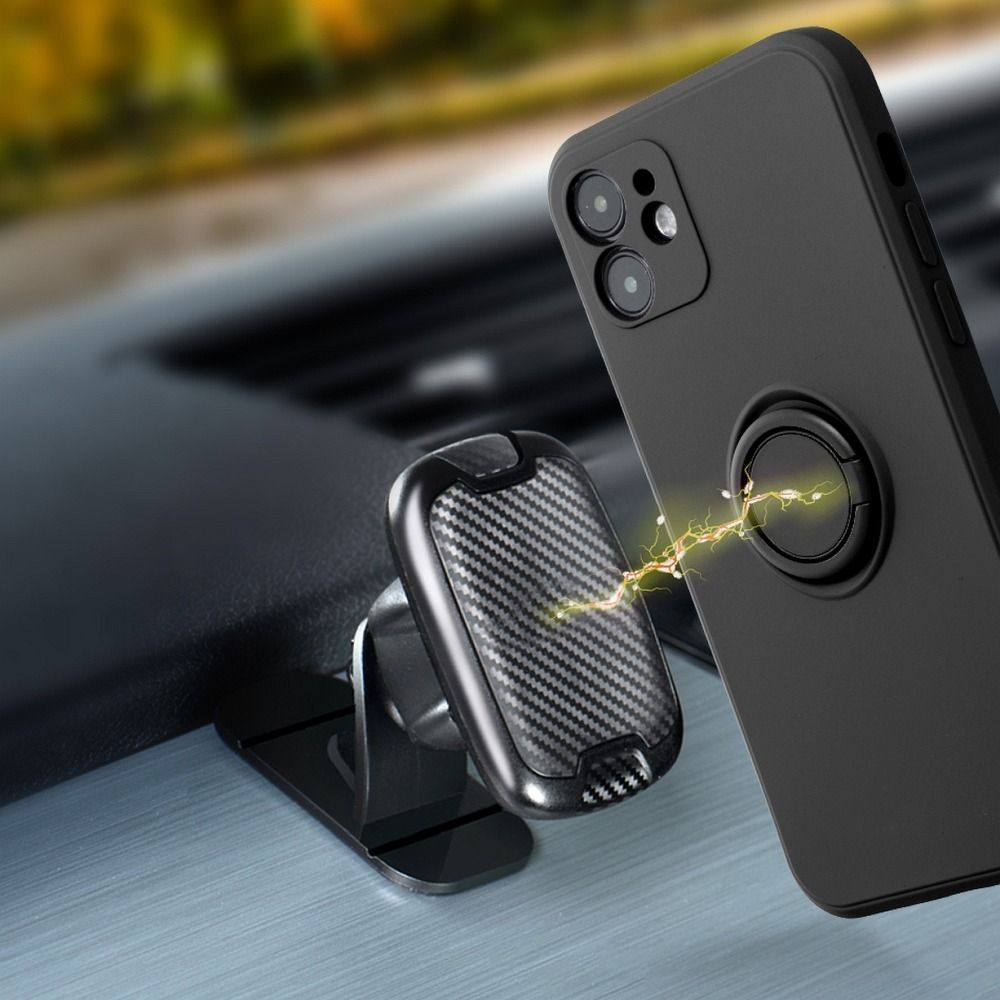 Forcell SILIKONSKA RING maska za IPHONE 13 PRO MAX crna