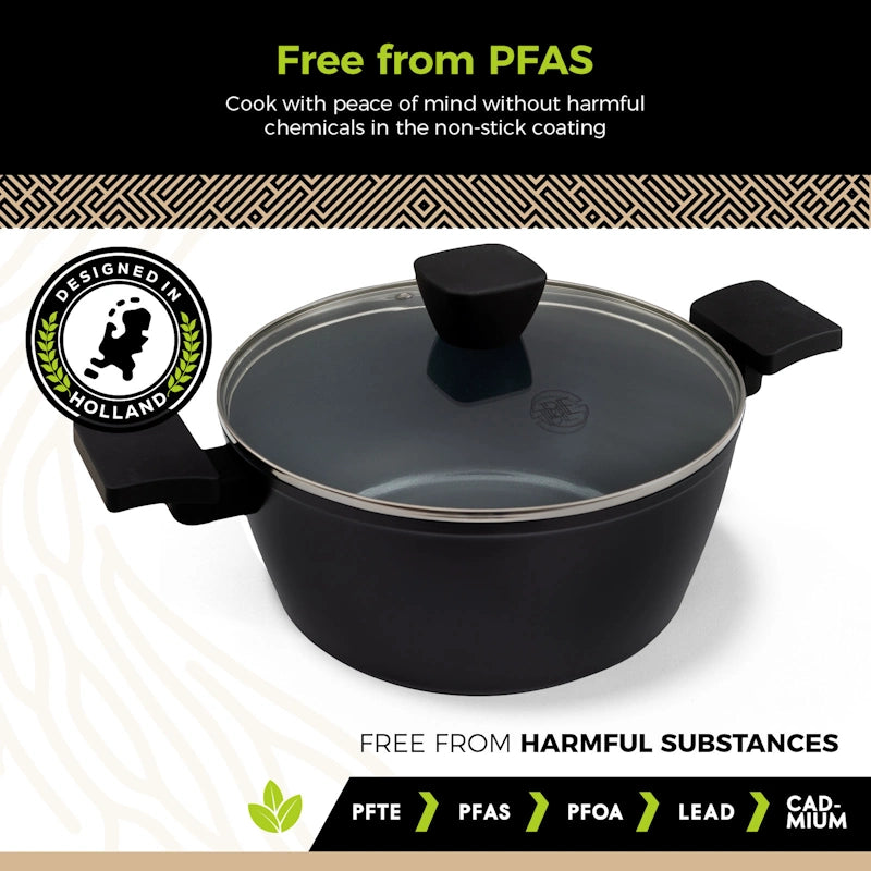 BE Living Posuda za kuhanje s poklopcem Delight Black 24 cm