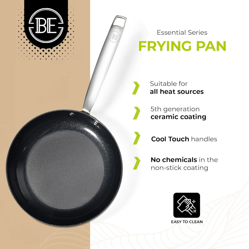 BE Living Tava Essential Black 24 cm troslojni nehrđajući čelik
