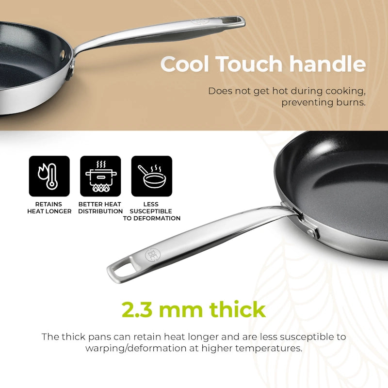 BE Living Tava Essential Black 28 cm troslojni nehrđajući čelik