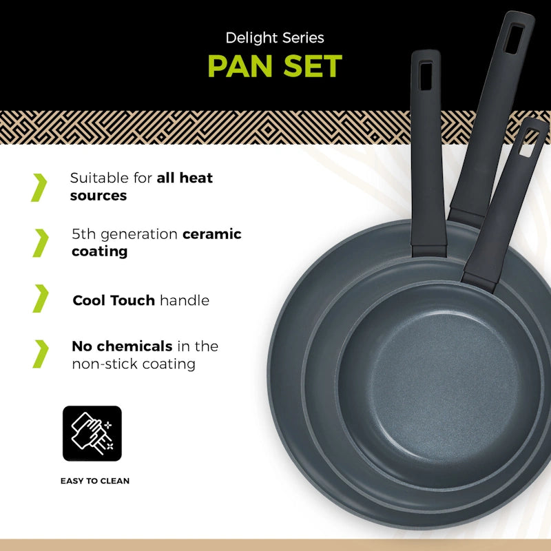 BE Living Set 3 tave Delight Black 20-24-28 cm