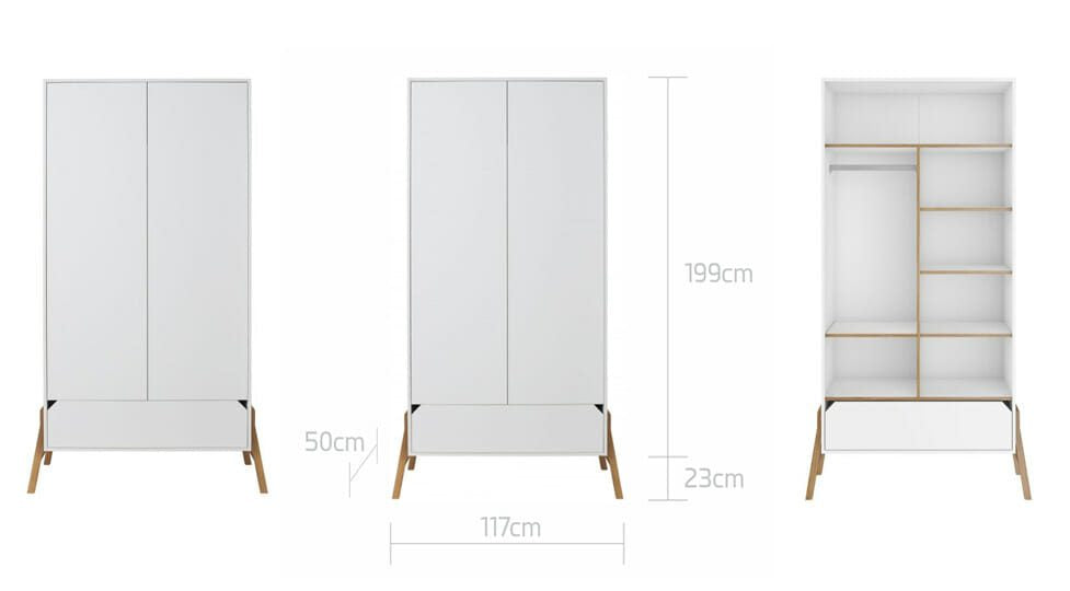 Bellamy Lotta dvokrilni ormar, white