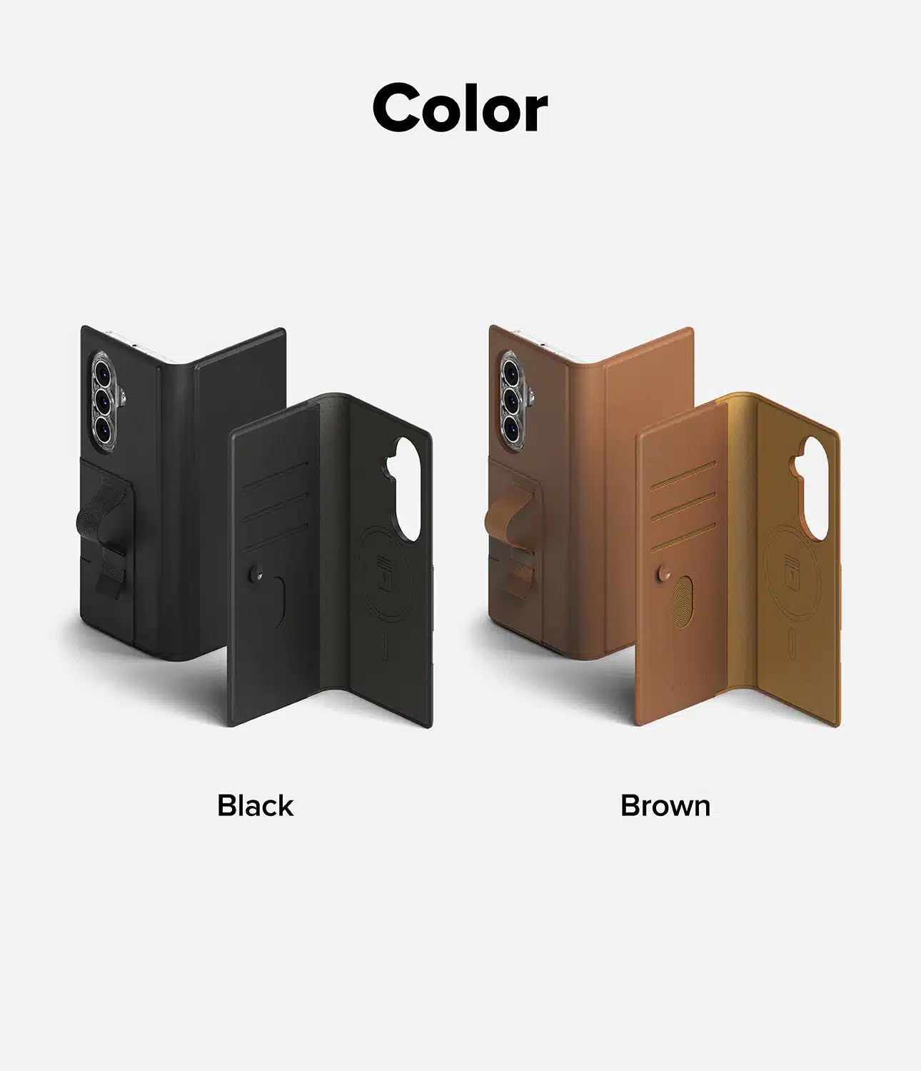 Ringke – Magnetni novčanik Folio Grip za Samsung Galaxy Z Fold 7 – smeđi