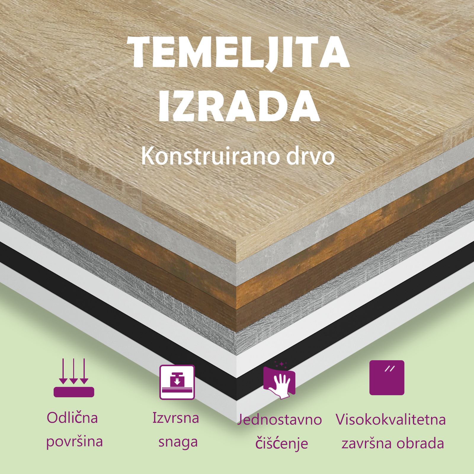 Ormarić za knjige s 2 razine boja betona 40 x 30 x 70 cm drveni
