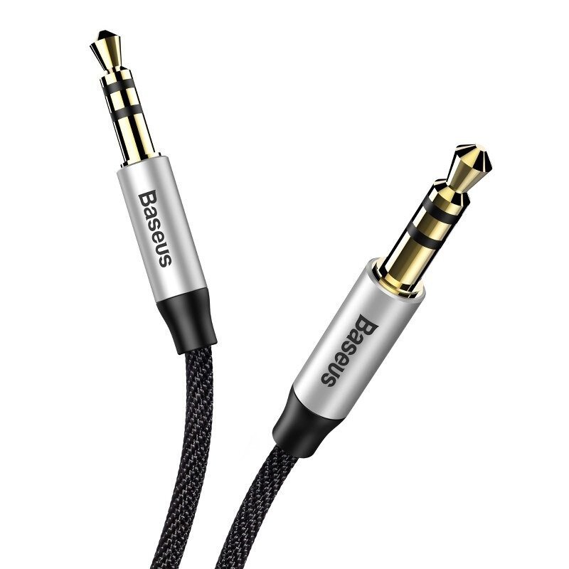 Baseus Yiven M30 3,5 mm AUX audio kabel 1 m crno/srebrni