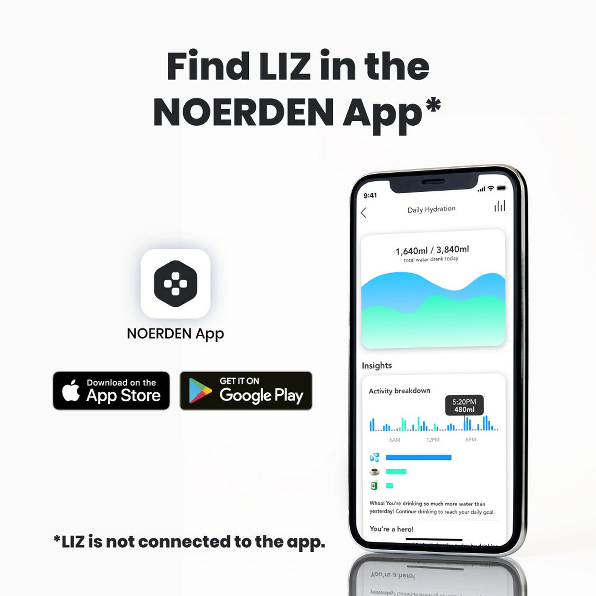 Noerden LIZ pametna boca 480ml BIJELA