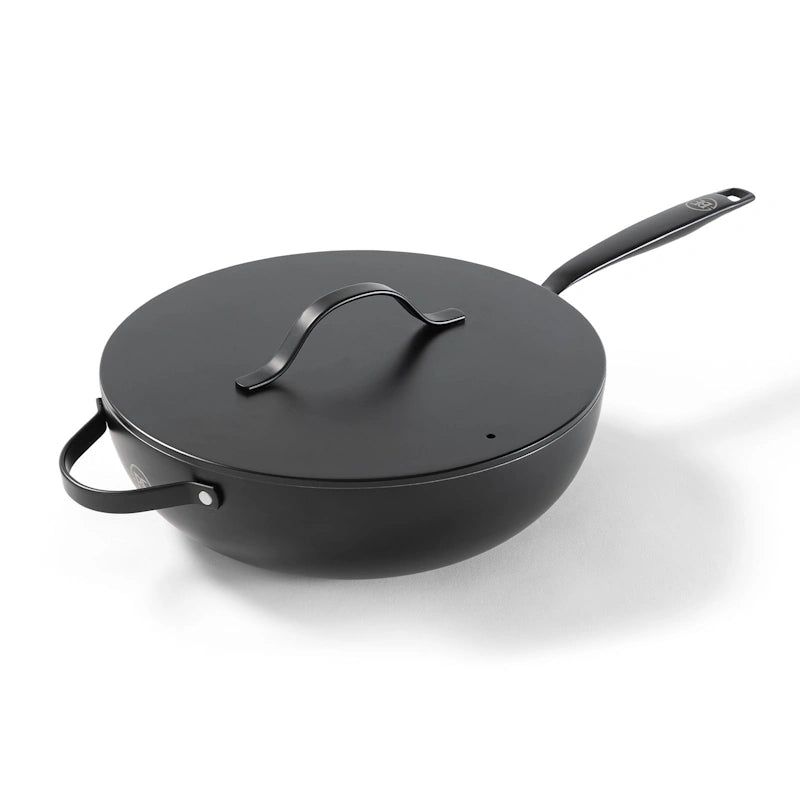 BE Living Wok tava s poklopcem Essential Black 30 cm