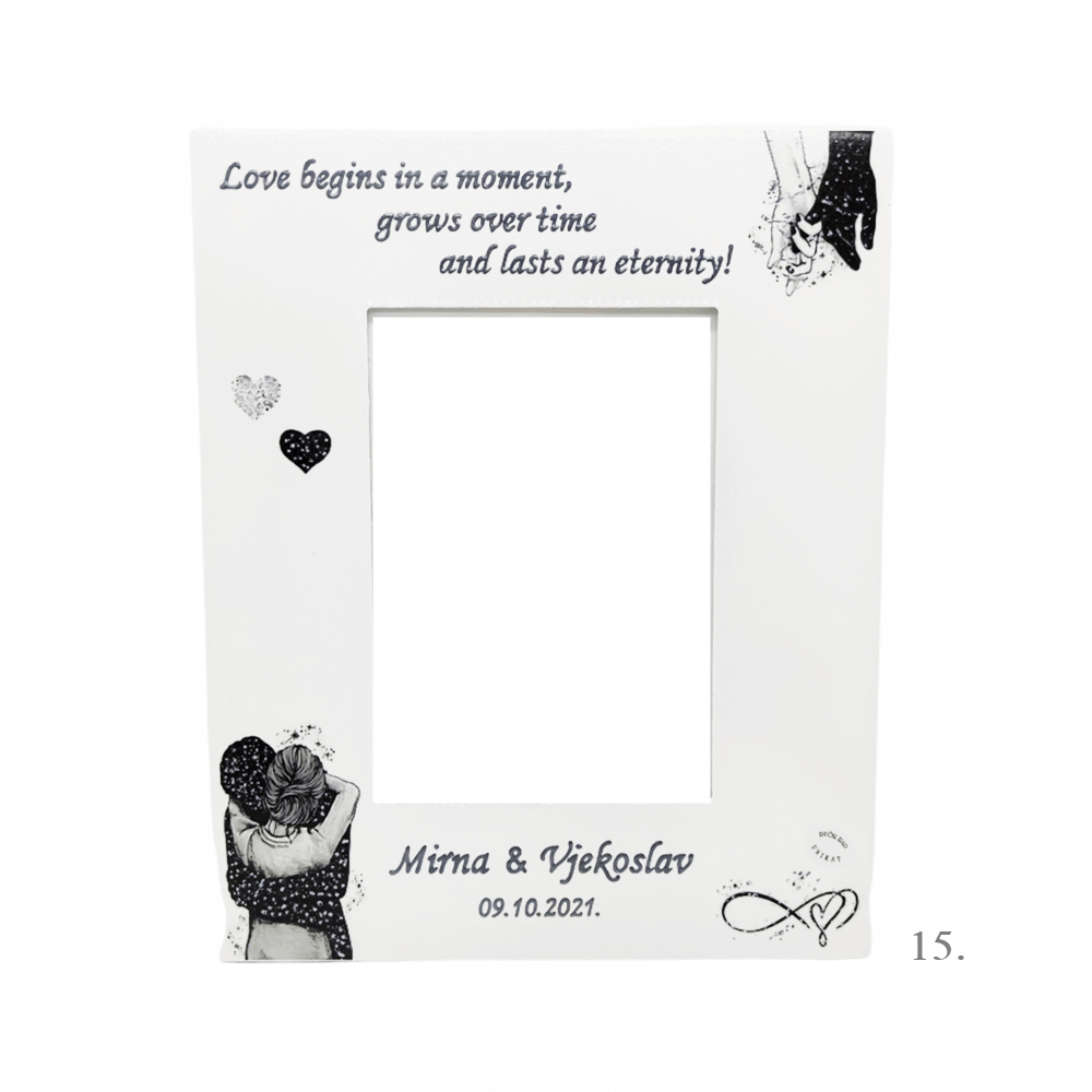Personalizirani unikatni okviri za fotografije – Savršen poklon za vjenčanje i zaljubljene - 15. - 1074