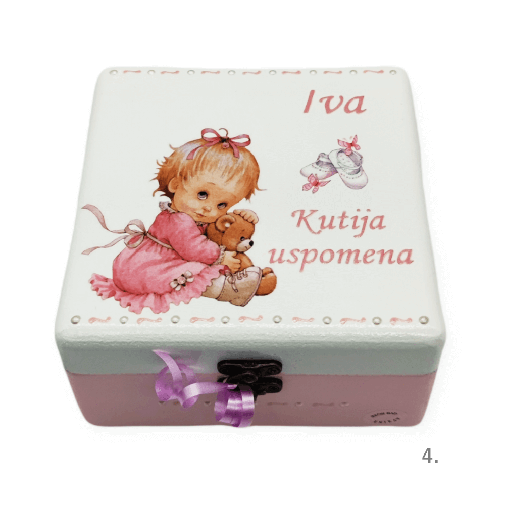 Personalizirana Kutija uspomena za djevojčice – Savršen poklon za rođenje, sv. krštenje ili prvi rođendan - 4. 165131