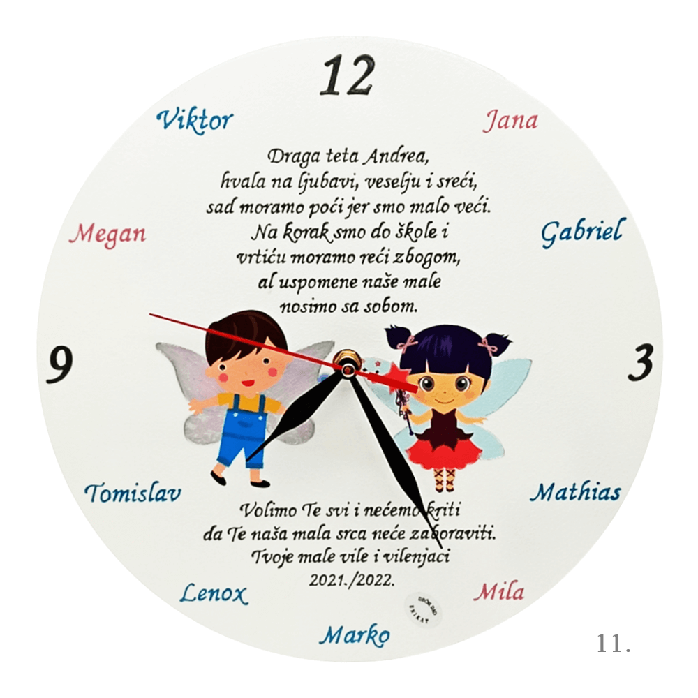 Personalizirani zidni satovi – Unikatni dar zahvalnosti za učiteljice i tete u vrtiću - 11. - 1795