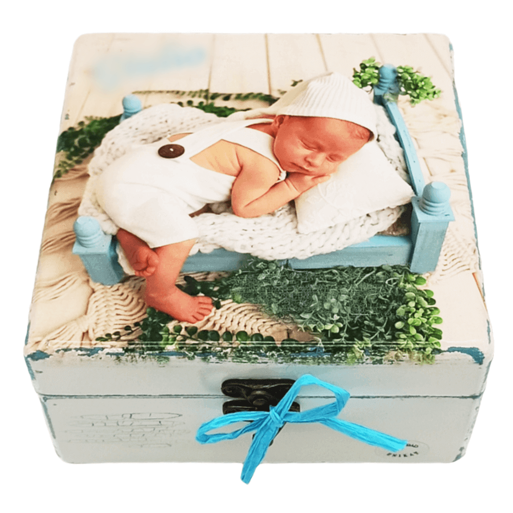 Personalizirane kutije s fotografijama – Poklon za krštenje ili rođendan - 16x16x10cm - 1914