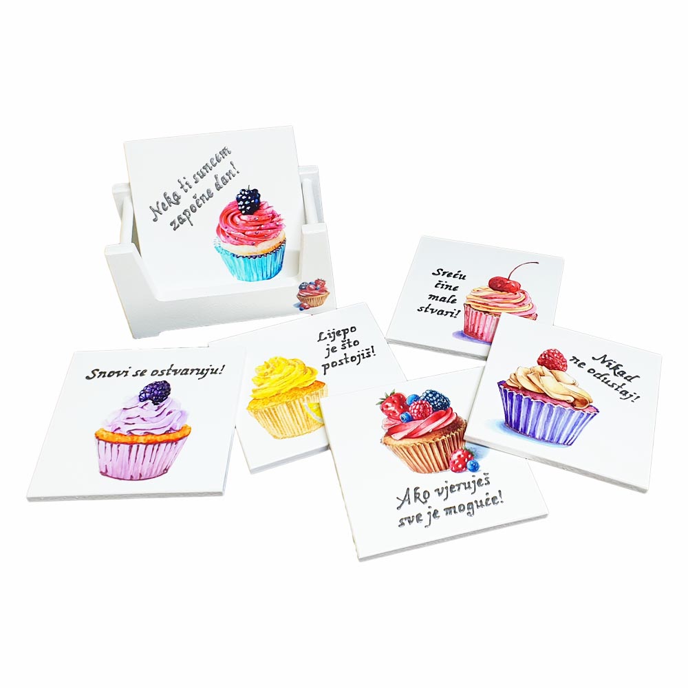 Muffin mintás poháralátét szett – Édes inspiráció minden asztalra  Š16346