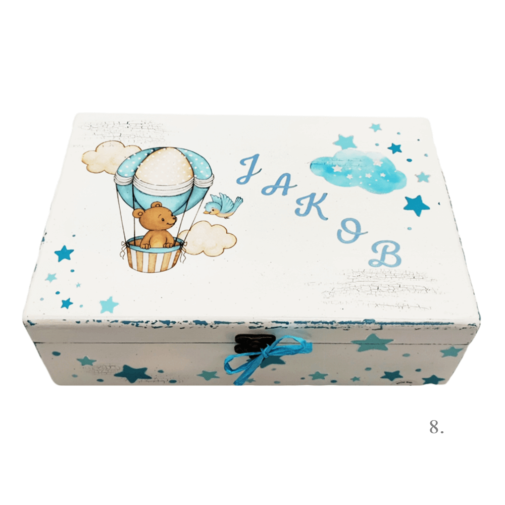 Kutija uspomena personalizirana imenom - poklon za rođenje, krštenje ili rođendan djeteta - 8. 20x30x10cm - 154304