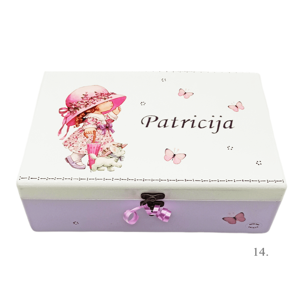 Kutija uspomena personalizirana imenom - poklon za rođenje, krštenje ili rođendan djeteta - 14. 20x30x10cm - 125427
