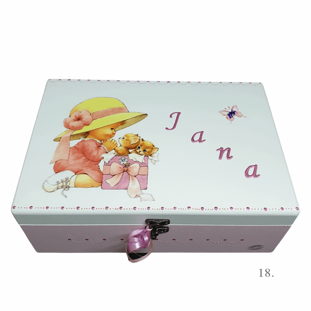 Kutija uspomena personalizirana imenom - poklon za rođenje, krštenje ili rođendan djeteta - 18. 20x30x10cm - 15455