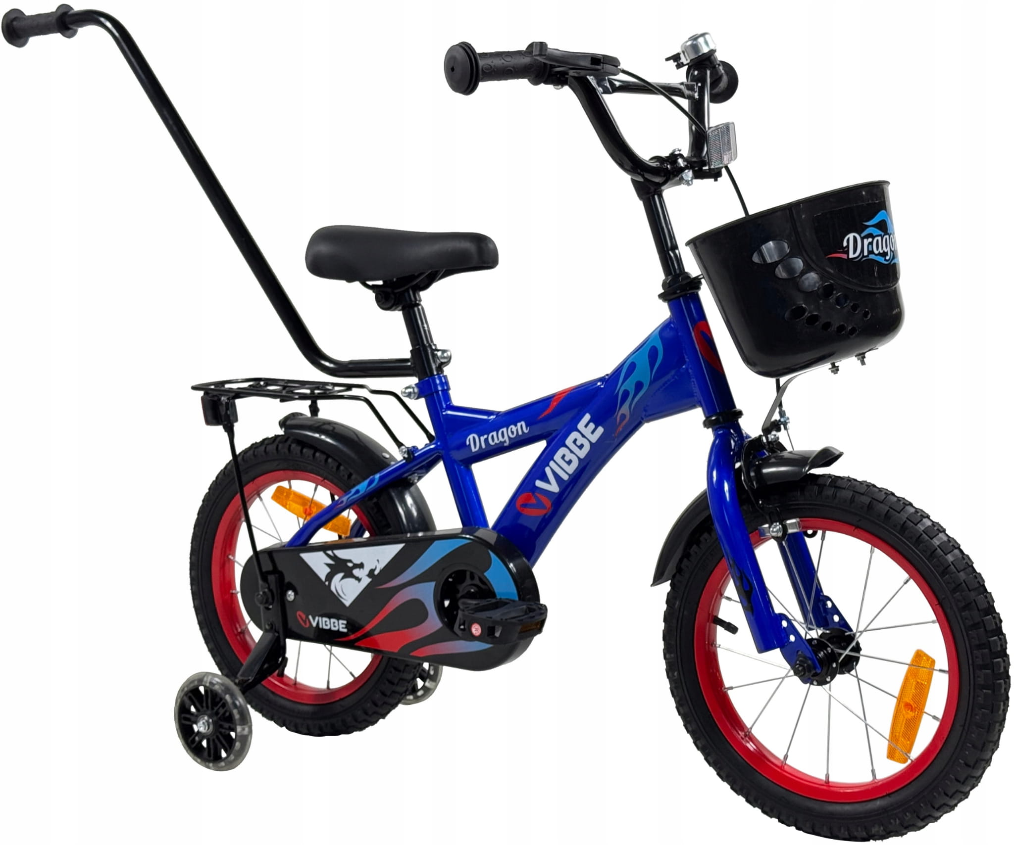 Dječji bicikl Vibbe dragon BMX 14 inča s vodilicom i bočnim kotačima YM-CB-23 - plavi