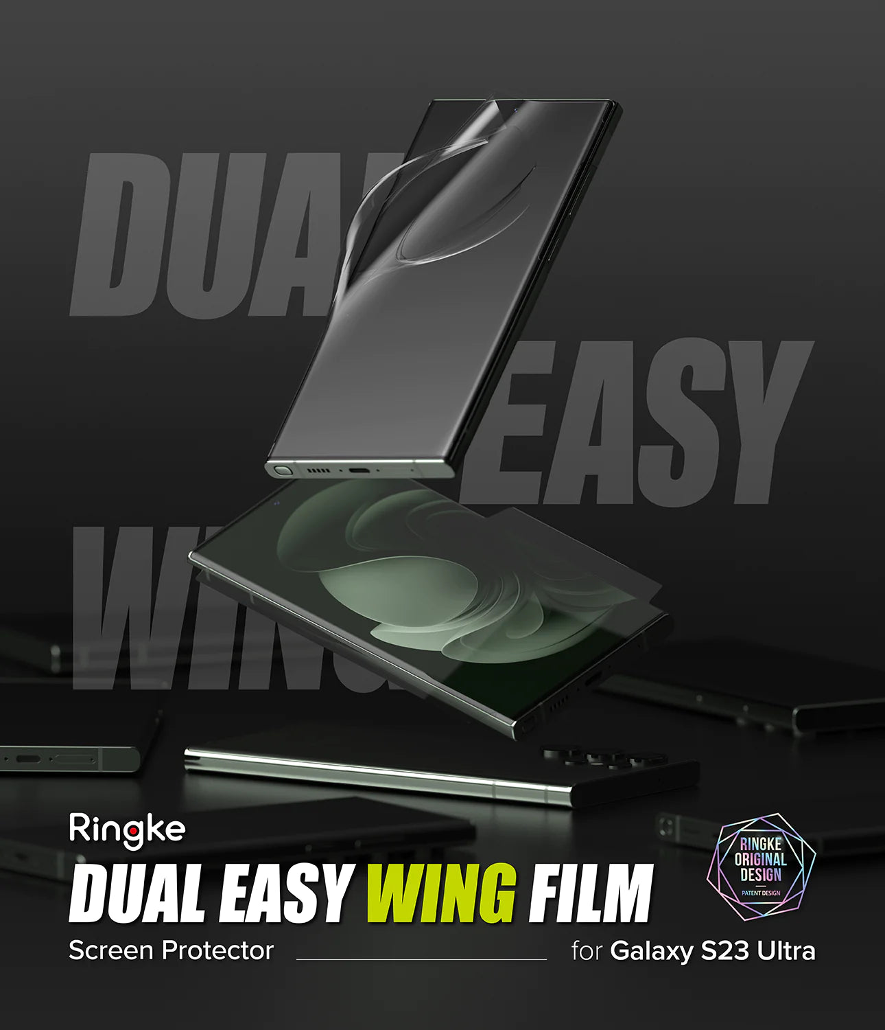 Ringke - Dual Easy WingFull (2 db) a Samsung Galaxy S23 Ultra-hoz - átlátszó