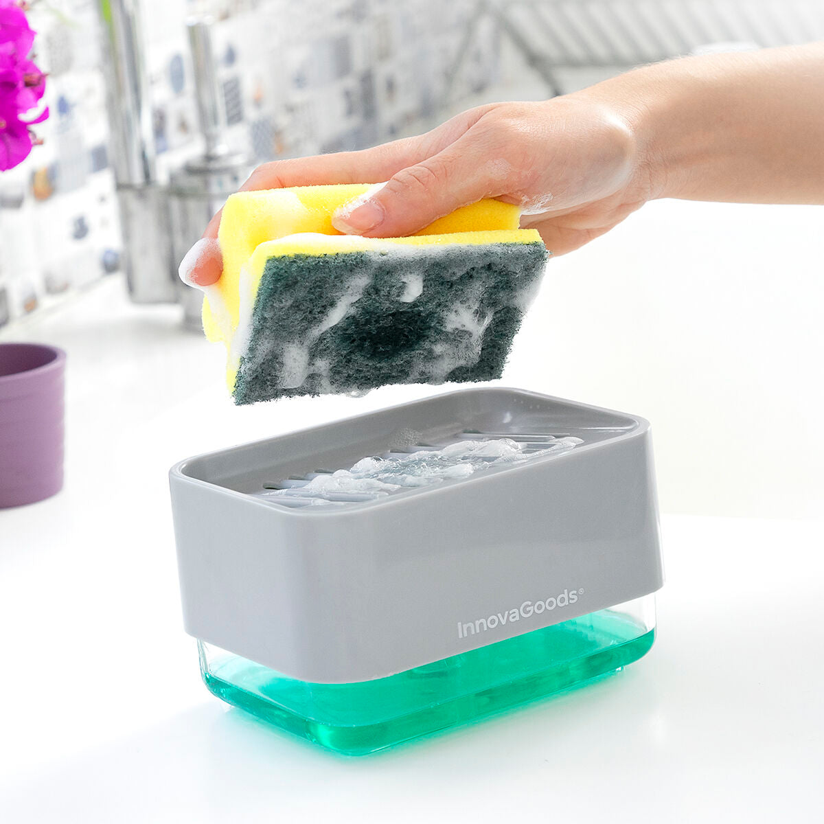 Dozator sapuna za sudoper 2 u 1 Pushoap InnovaGoods