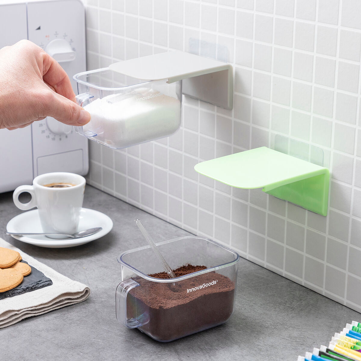 Uklonjive ljepljive kuhinjske posude Handstore InnovaGoods 2 kom.