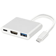 Adapter za TV Monitor 3u1 Hub USB-C, USB 3.0, HDMI 4k - Bijela KP34019