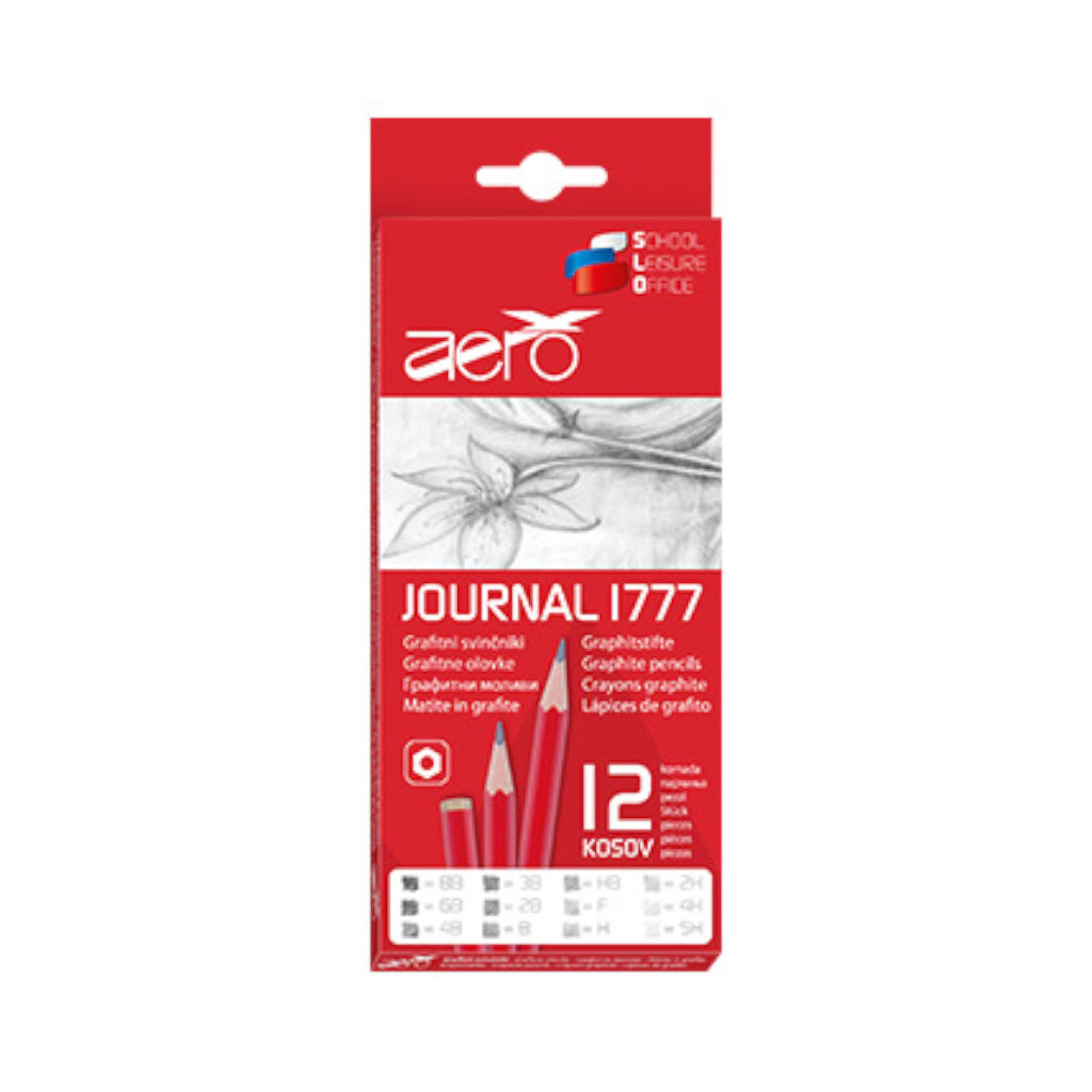 Olovka grafitna Aero journal 12 kom (8B-6B-4B-3B-2B-B-HB-F-H-2H-4H-5H)