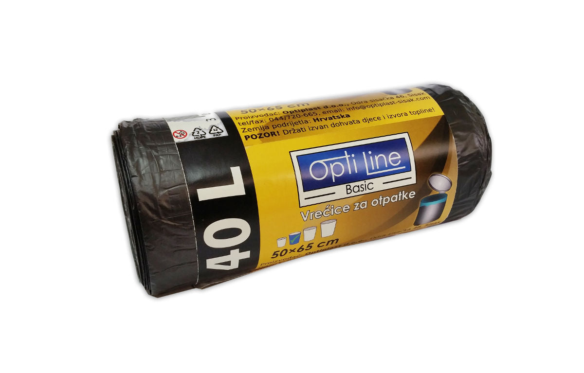 Vreće za smeće 50x65, 40L, 20/1 HD bojane