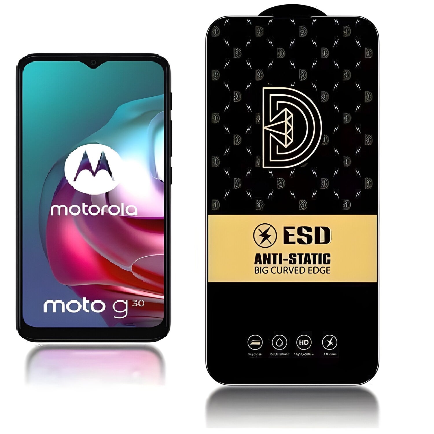 Diamond antistatičko kaljeno staklo za Motorola Moto G30/Moto G20/Moto G10 - Crna KP24230