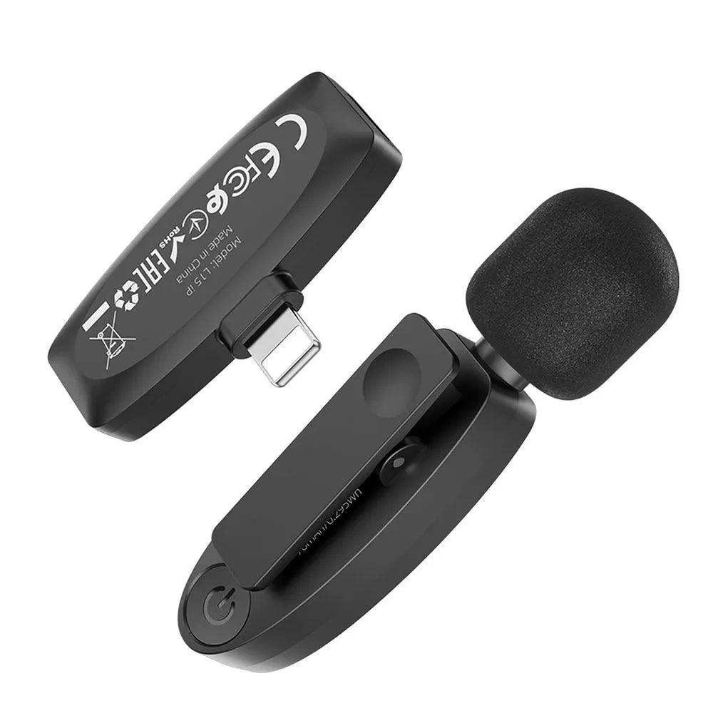 HOCO vezeték nélküli lavalier mikrofon iPhone Lightning 8-pin L15 fekete