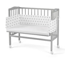 WALDIN 2u1 krevet uz roditeljski krevet sa madracem i ogradicom