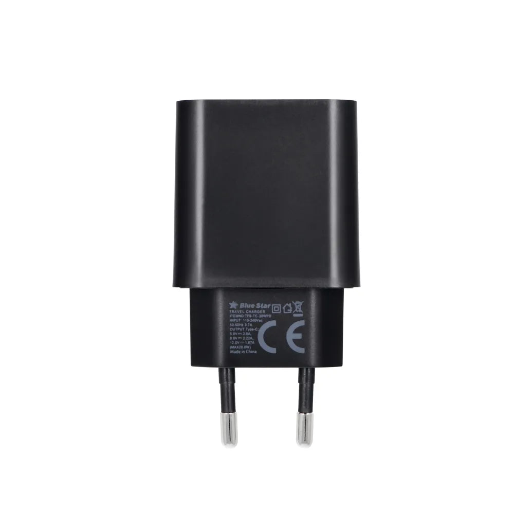 Univerzalni zidni punjač Blue Star s USB priključkom tipa C - 3A 20W s funkcijom punjenja PD i QC 4.0