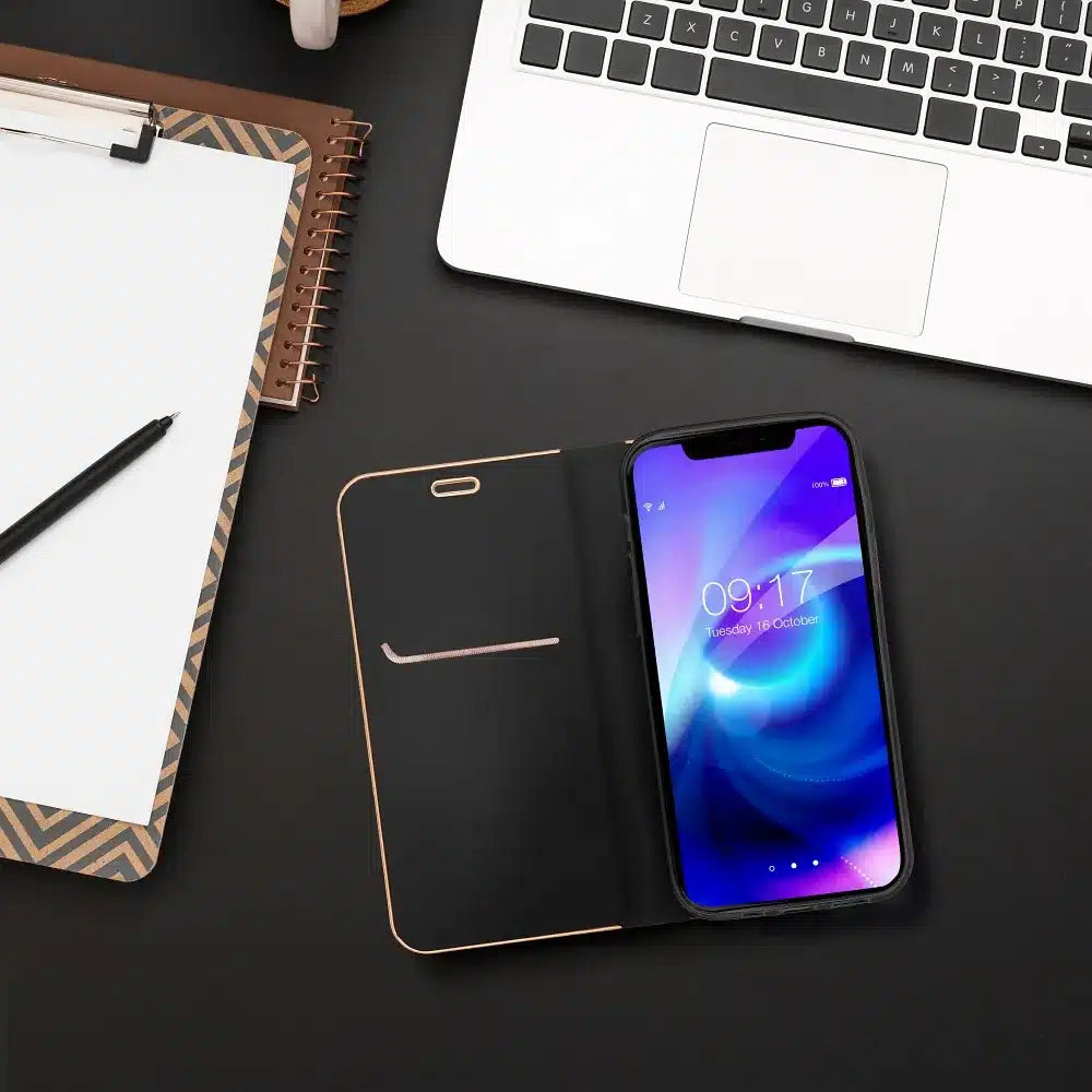 LUNA Book Gold futrola za XIAOMI Redmi NOTE 14 PRO 5G / 14 PRO PLUS 5G crna
