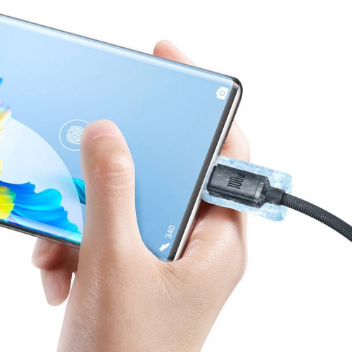 BASEUS CRYSTAL KABEL USB NA USB-C, 100W, 1.2M (CRNI)