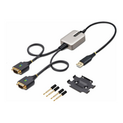 StarTech.com 2P1FFC-USB-SERIAL adapter za promjenu tipa priključka kabela USB-A 2 x DB-9 RS-232 Crno, Sivo