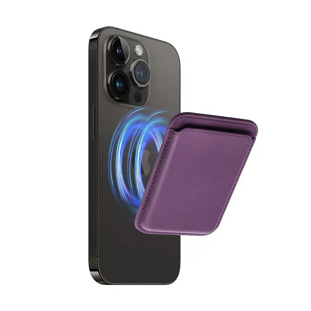Kožni magnetski novčanik Mag Wallet lila boje