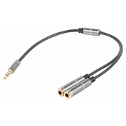 GENESIS A20 audio kabel 0,2 m 3.5mm Crno, Srebro