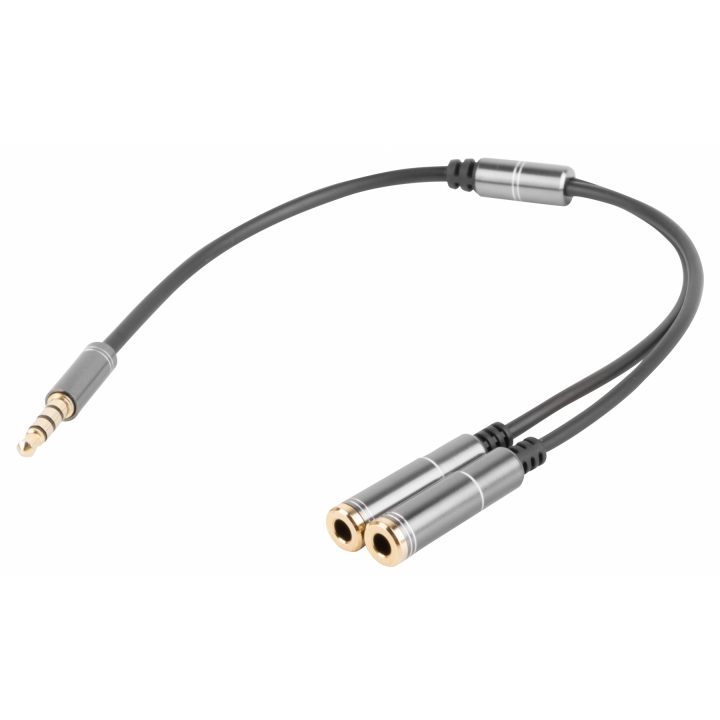 GENESIS A20 audio kabel 0,2 m 3.5mm Crno, Srebro