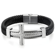 Narukvica Big Cross - Crna/Srebrna KP32504