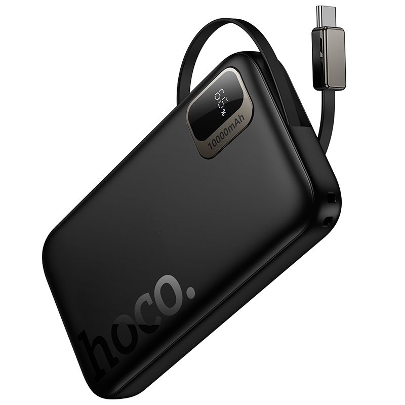 Hoco Powerbank 10000 mAh QC PD 20W s uvlačivim USB C kabelom Q51 crni