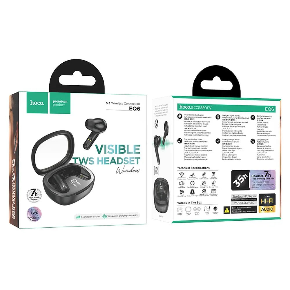 HOCO bežične/bluetooth stereo slušalice TWS Shadow EQ6 crne