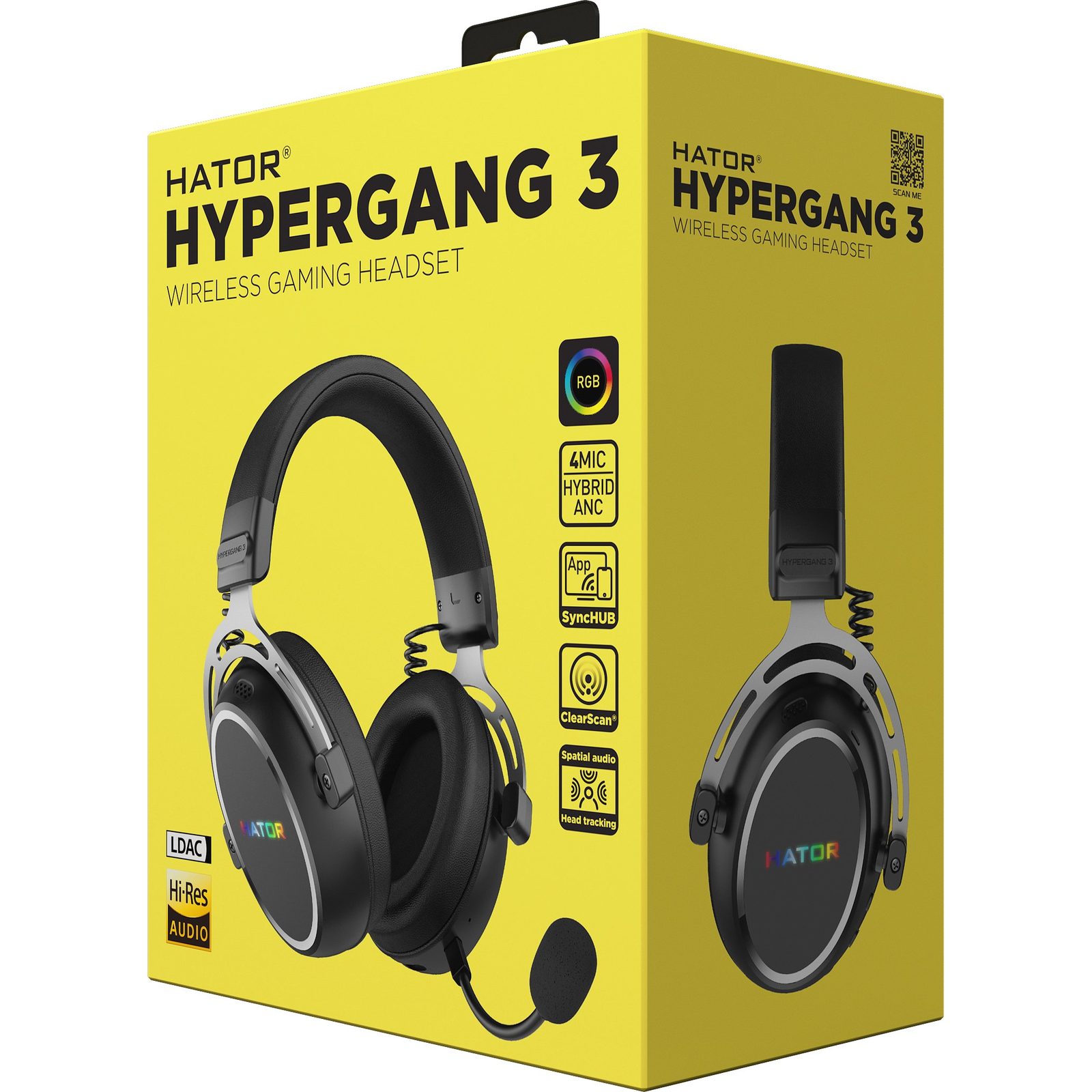 HATOR Hypergang 3 Wireless Slušalice Bežično Obruč za glavu Igranje USB Type-C / USB Type-A Bluetooth Crno