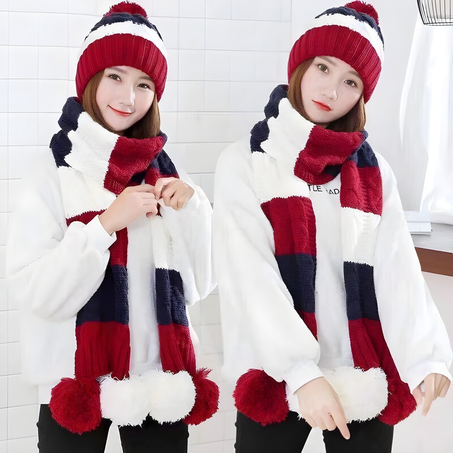 Kapa i šal - Crvena KP21606