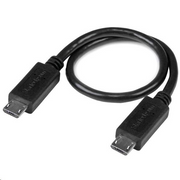 StarTech.com UUUSBOTG8IN USB kabel 0,203 m Micro-USB B Crno