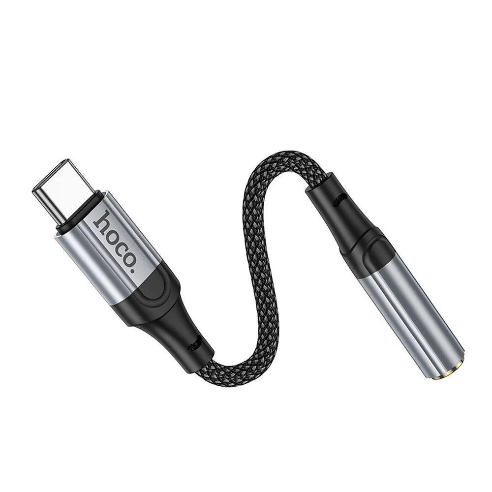 HOCO AUX adapter Type - C na Jack 3,5 mm LS36 12 cm crni